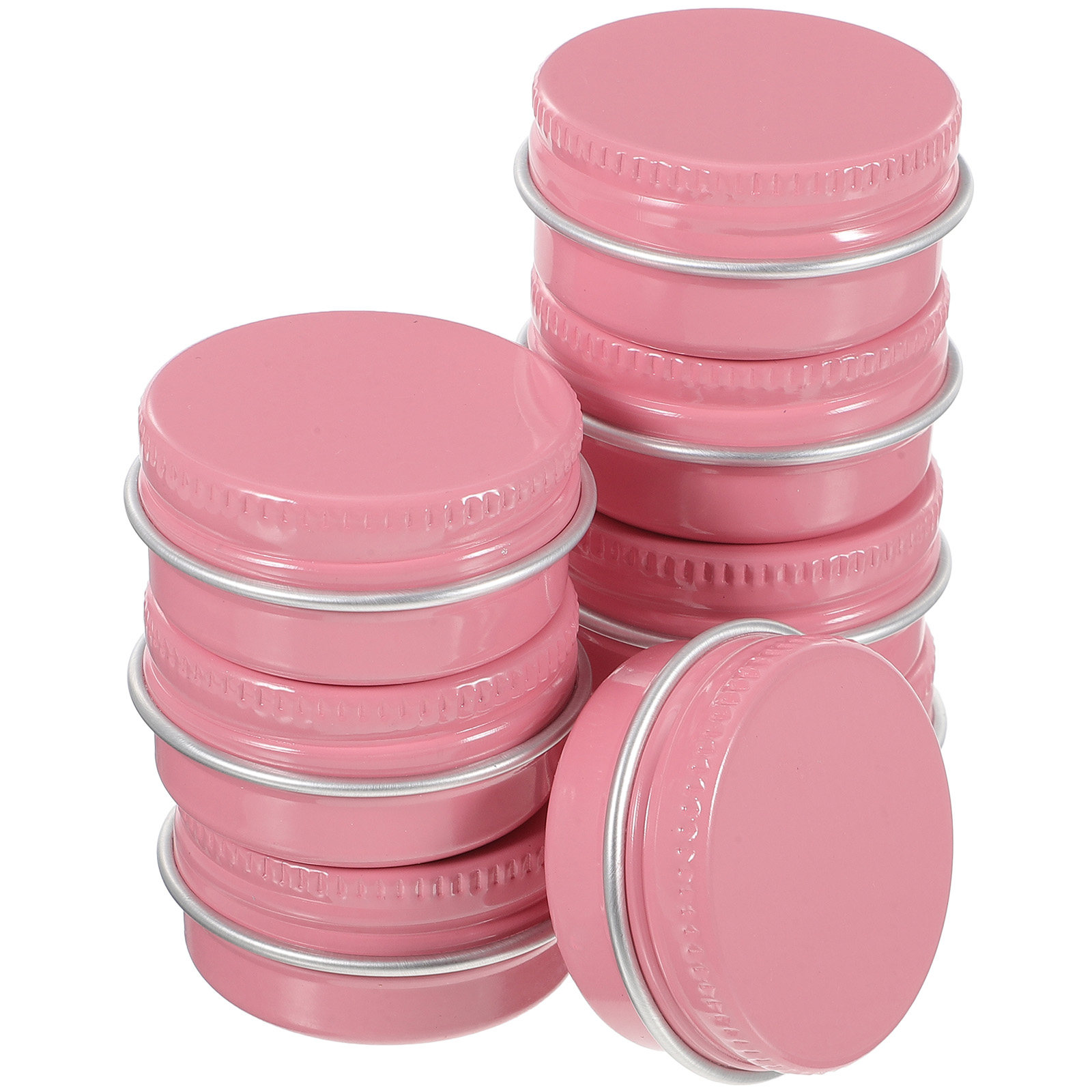 Lip Balm - 8 Adet Küçük Alüminyum Yuvarlak Kap,